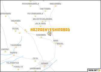 map of Mazra‘eh-ye Shīrābād