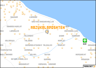 map of Māzūkalā Poshteh