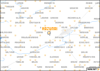 map of Mažūnai