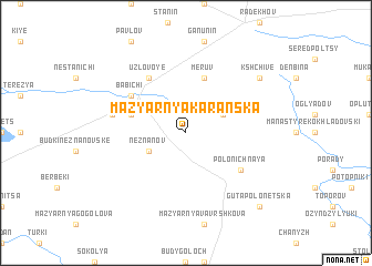 map of Mazyarnya Karanʼska