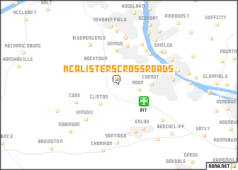 map of McAlisters Crossroads