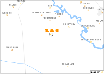 map of McBean