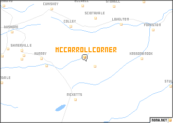 map of McCarroll Corner