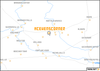 map of McEwens Corner