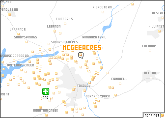 map of McGee Acres