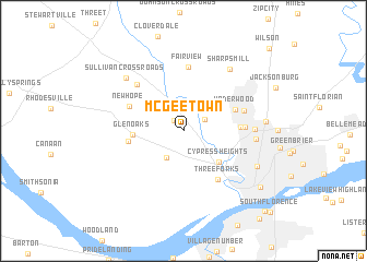 map of McGee Town