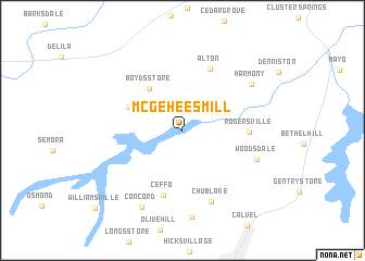 map of McGehees Mill