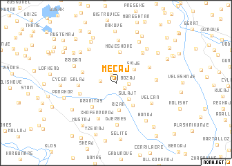 map of Meçaj