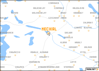 map of Męcikał