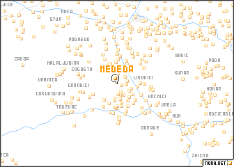 map of Međeđa