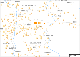 map of Međeđa