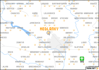 map of Medlánky