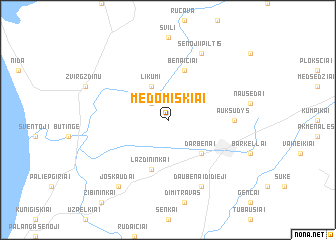 map of Medomiškiai