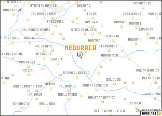 map of Međurača