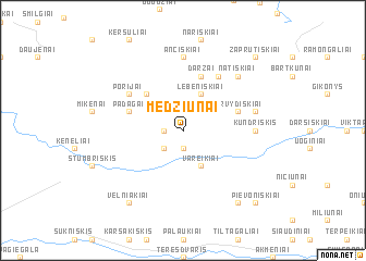 map of Medžiūnai