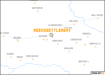 map of Meeks Settlement