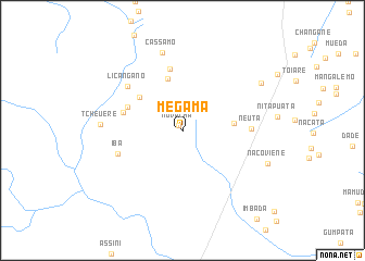 map of Mègama