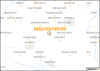map of Meggyesitanyák
