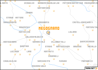 map of Megognano
