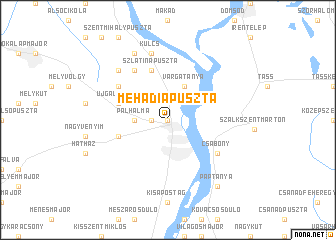 map of Mehádiapuszta