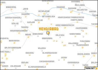 map of Mehdīābād