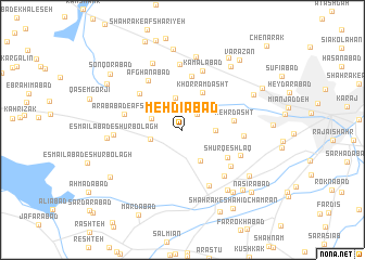 map of Mehdīābād