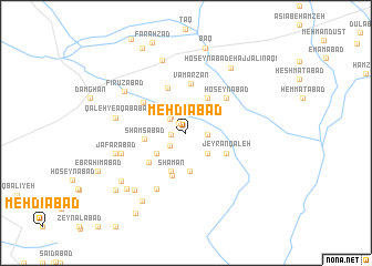 map of Mehdīābād