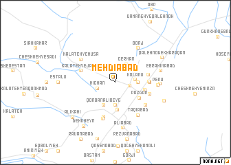 map of Mehdīābād