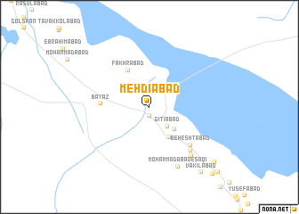 map of Mehdīābād