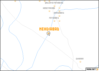 map of Mehdīābād