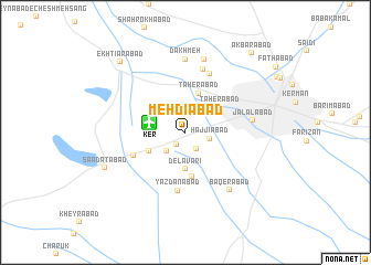 map of Mehdīābād