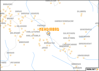 map of Mehdīābād