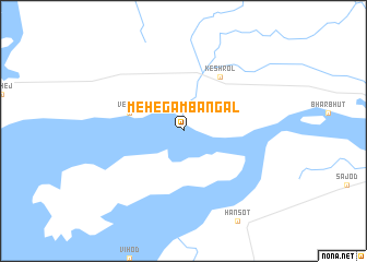 map of Mehegām Bangāl