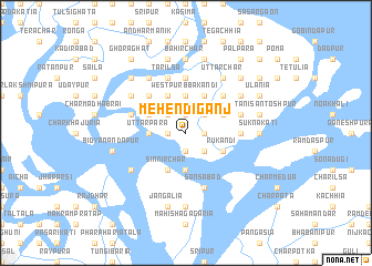 map of Mehendiganj