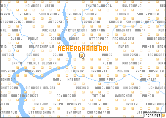 map of Meher Dhanbāri