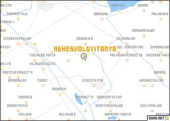 map of Méhesvölgyitanya