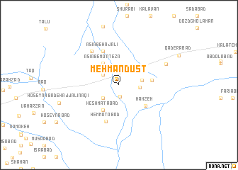 map of Mehmāndūst