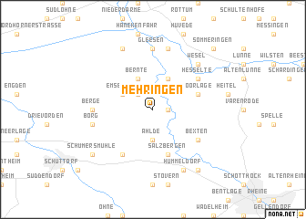 map of Mehringen