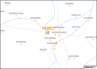 map of Mehrīz