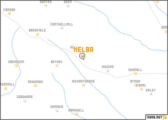 map of Melba