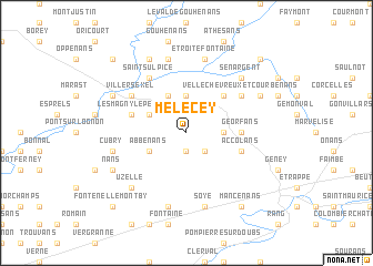 map of Mélecey