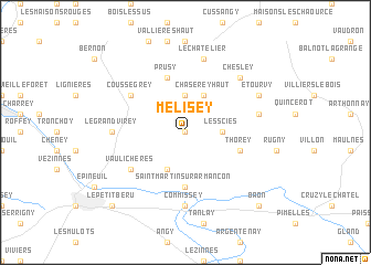 map of Mélisey