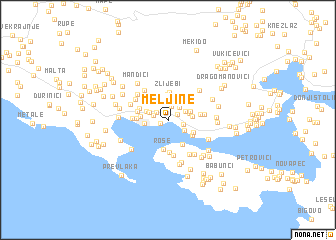 meljine crna gora mapa Meljine (Serbia and Montenegro) map   nona.net meljine crna gora mapa