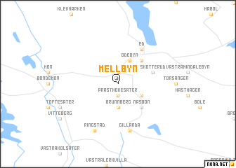 map of Mellbyn