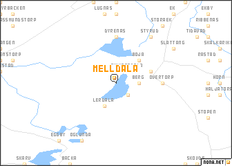 map of Melldala