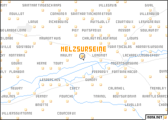 map of Melz-sur-Seine