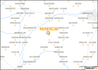 map of Memenčiai
