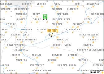 map of Měnín