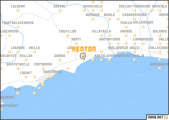 Map of Menton France and Surrounding Towns