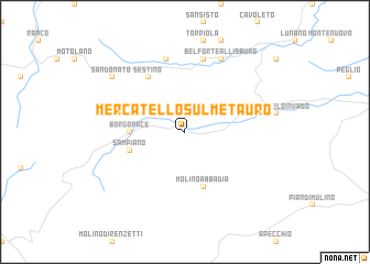map of Mercatello sul Metauro